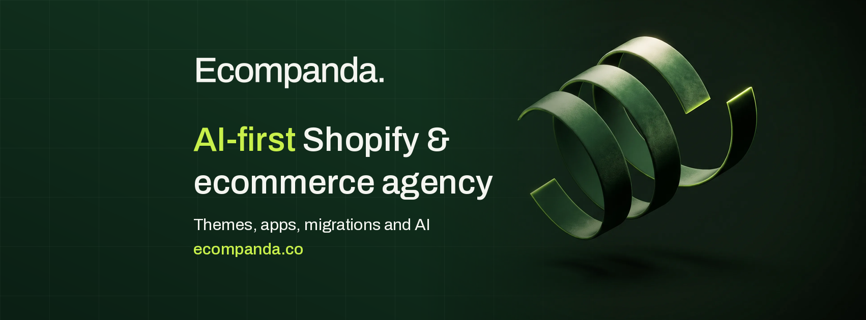 Facebook cover: Ecompanda, the AI-first Shopify and ecommerce agency
