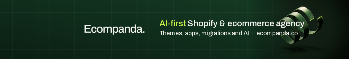 LinkedIn company page banner: Ecompanda, the AI-first Shopify and ecommerce agency