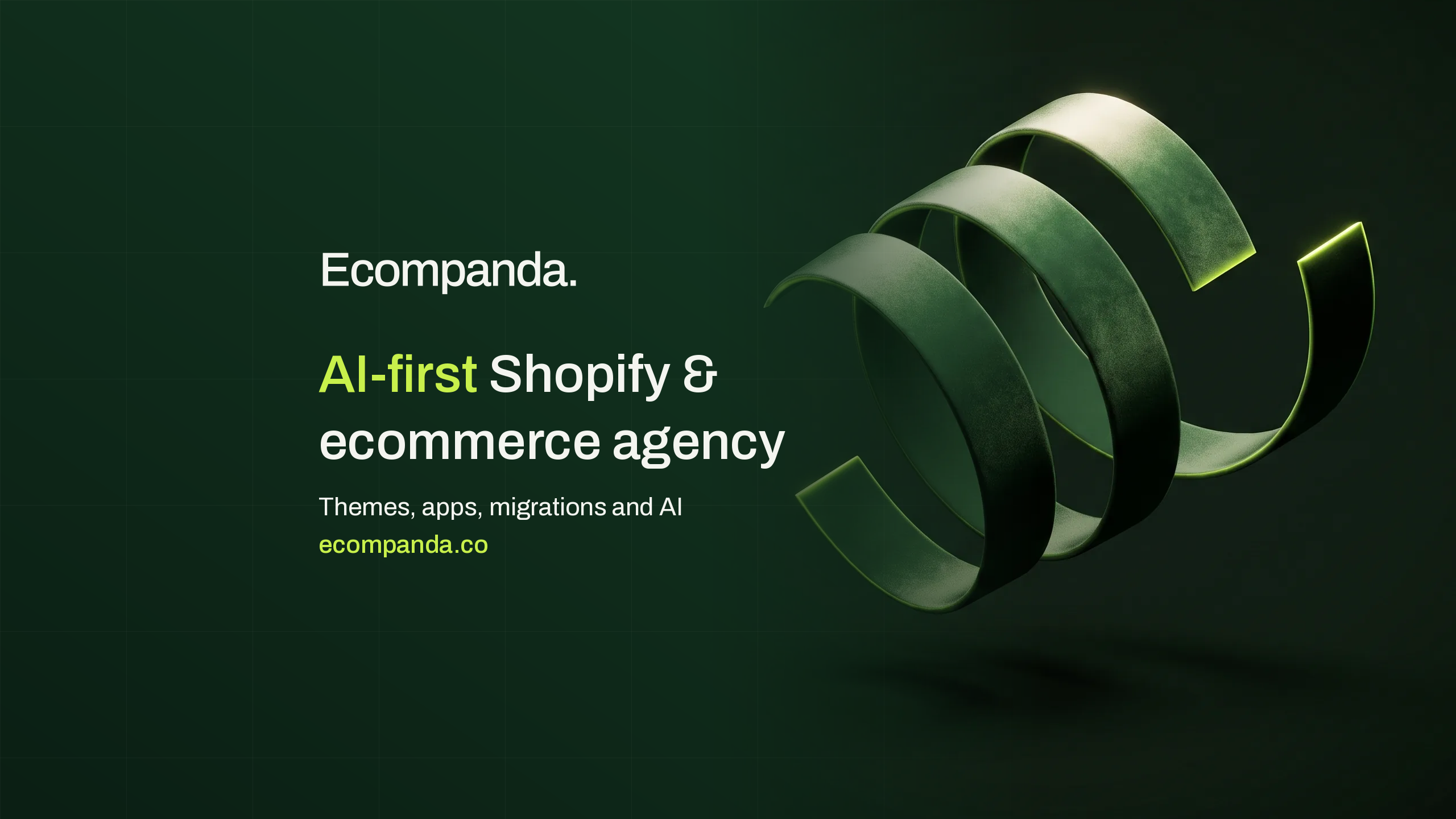 YouTube banner: Ecompanda, the AI-first Shopify and ecommerce agency